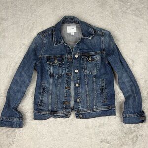 Old Navy Denim Jacket‎ Stretch Slim Casual DIY Repurpose Womens M
